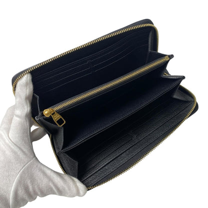 Louis Vuitton Monogram Empreinte Bicolor Zippy Wallet Black Beige — view 5