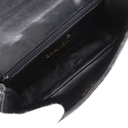 Chanel Chain Shoulder Matelasse Chain With Coco Mark Enamel Black Ladies