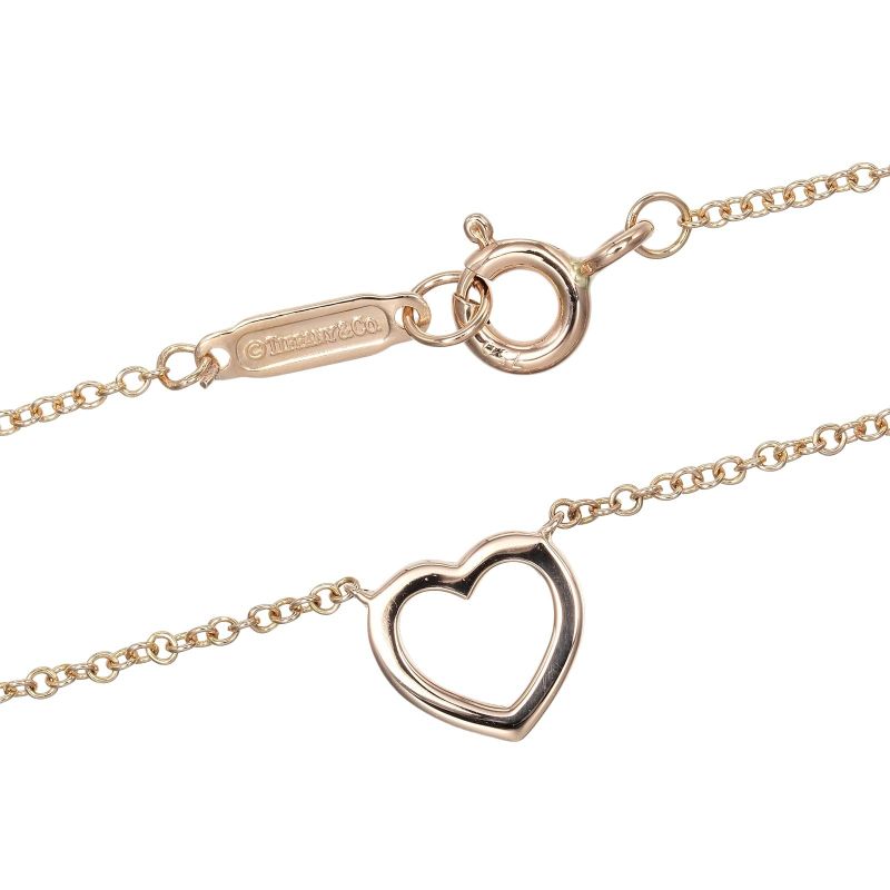 Tiffany & Co Metro Heart 18K Pink Gold And Diamonds Ladies 2g Necklace