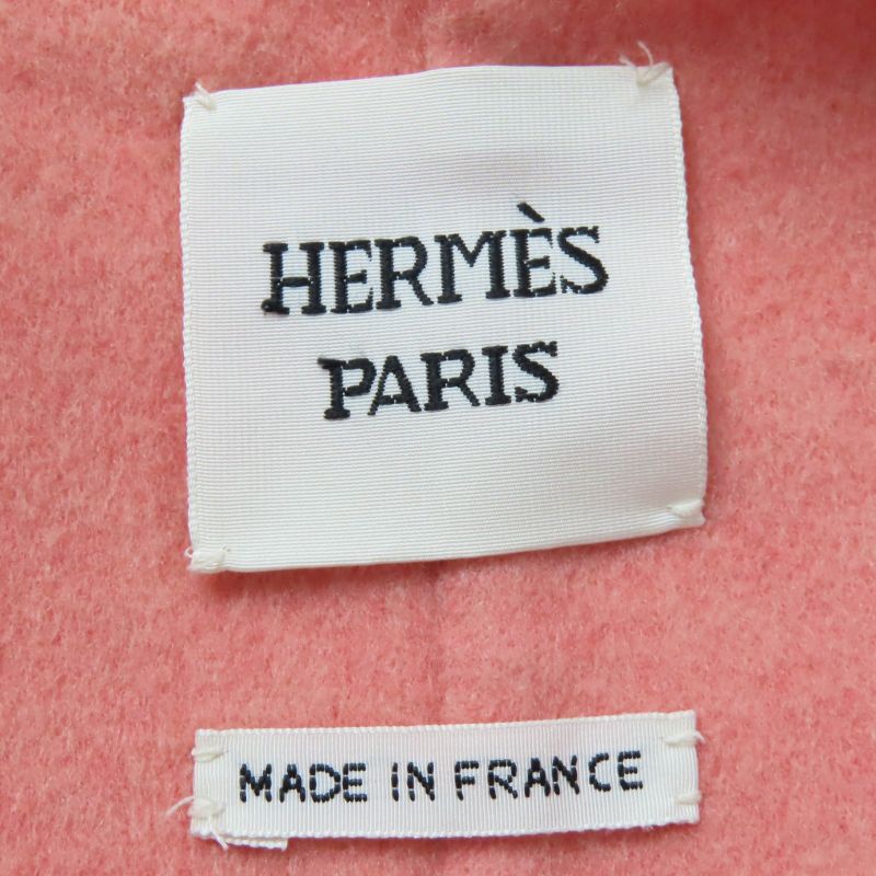 Hermes 22AW 2h0122db 100% Cashmere Double Face Coat With Belt Collarless Coat