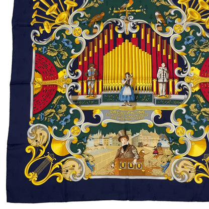 Hermes Scarf 100% Silk Carre 90 Orgauphone ET Autres Mecaniques Pipe Organ — view 4