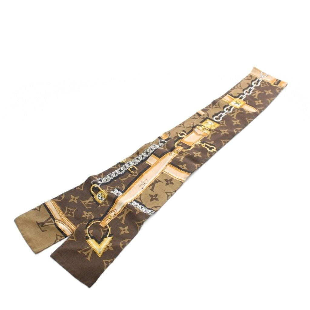 Louis Vuitton Bandeau Monogram Confidential Scarf Silk Brown