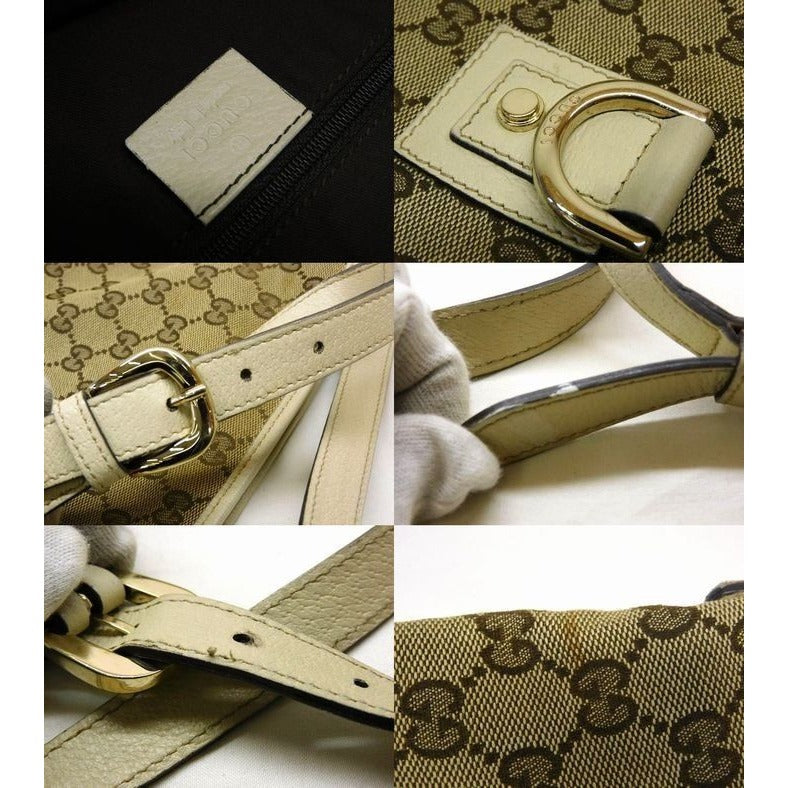 Gucci GG Canvas Shoulder Bag Beige — view 5