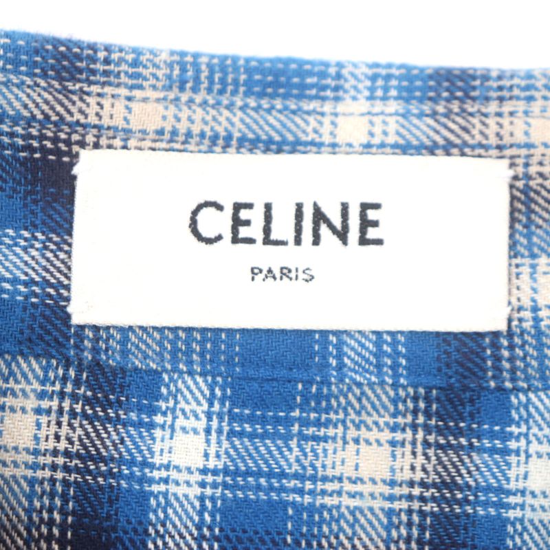 Celine 21SS 2c486354m Loose Shirt In Checked Cotton Loose Checked Cotton Long