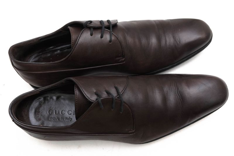 Gucci Shoes Business Shoes Business Men Leather Genuine Dark Brown 147529 A3n00