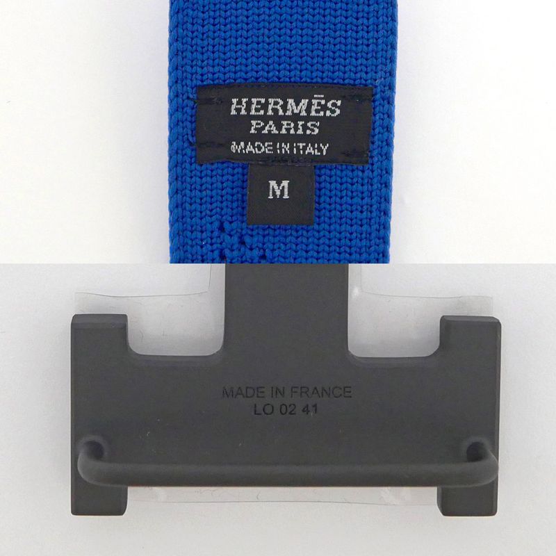 Hermes Knit Belt Sprint M Monochrome H Buckle Blue - Black Men's Man
