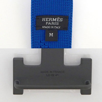 Hermes Knit Belt Sprint M Monochrome H Buckle Blue - Black Men's Man