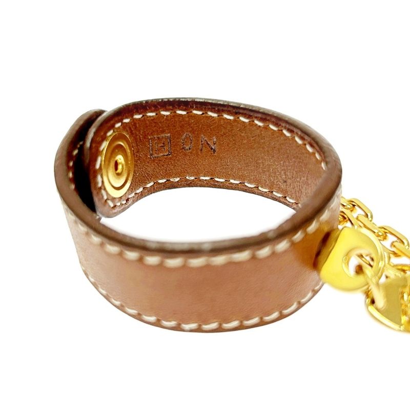 Hermes Leather Nomade Globe Holder Brown Gold Engraved H 397838
