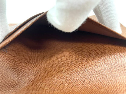 Louis Vuitton Monogram Porte Papier Zip Snap Closure Fold Wallet M61207 Brown