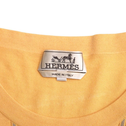 Hermes Short Sleeve T-shirt Size XL Striped Ribbed Sleeves Crewneck Knit