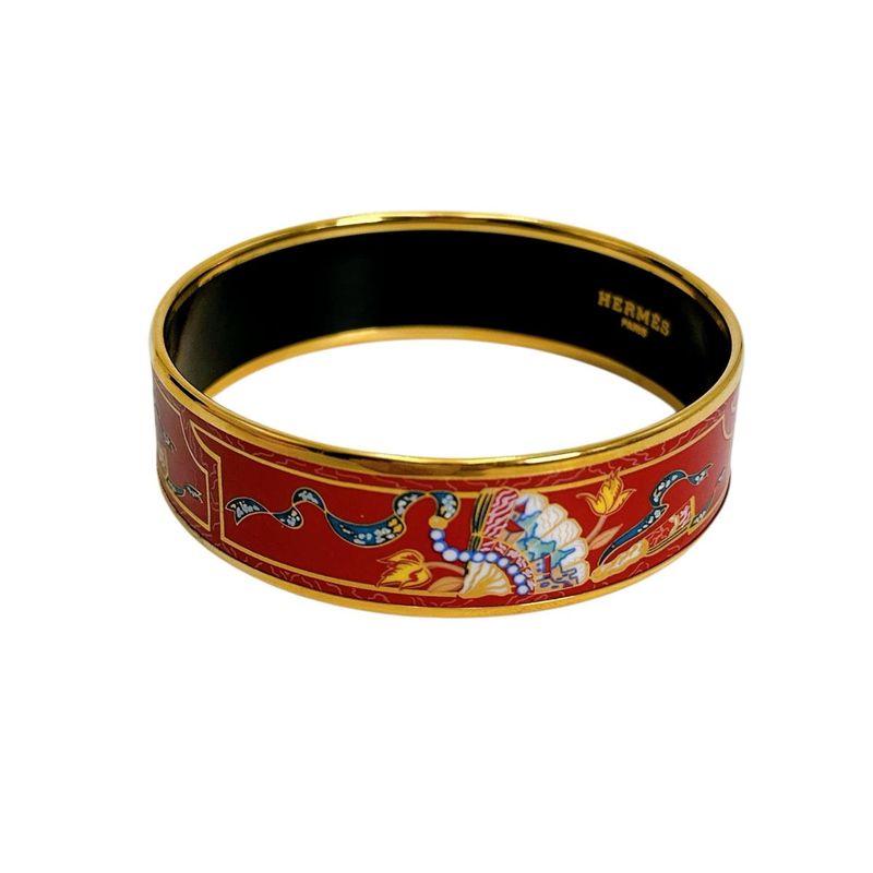 Hermes Bracelet Emile GM Bangle Hermes Red And Gold