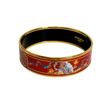 Hermes Bracelet Emile GM Bangle Hermes Red And Gold