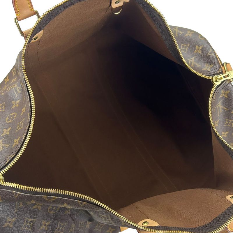 Louis Vuitton Boston Bag Keepall 55 Bandouliere M41414 Monogram Nubuck Brown