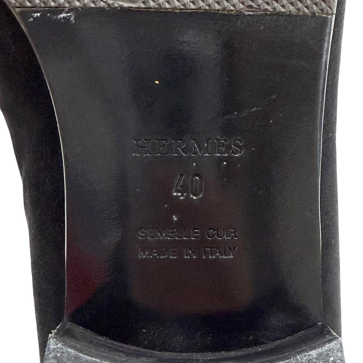 Hermes Vintage Constance Silver Hhardware Suede Leather Loafer Black 40 — view 10