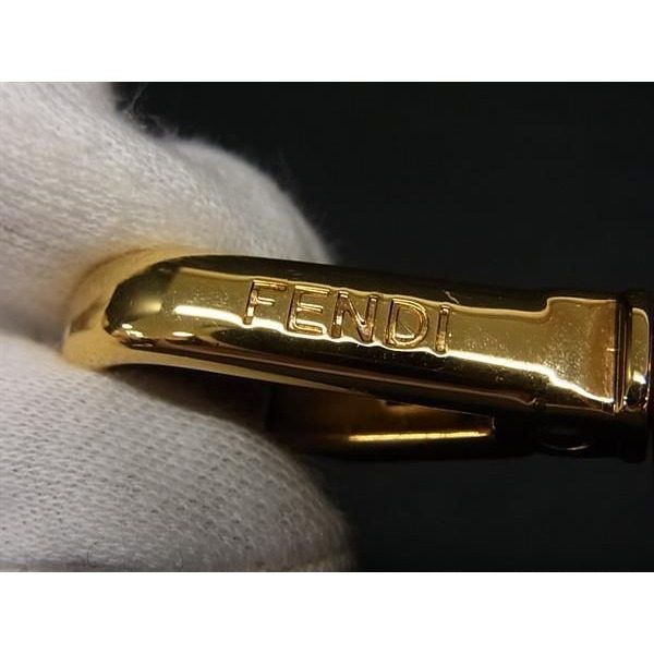 Fendi Strap Leather Canvas Bag Shoulder Gold — view 4