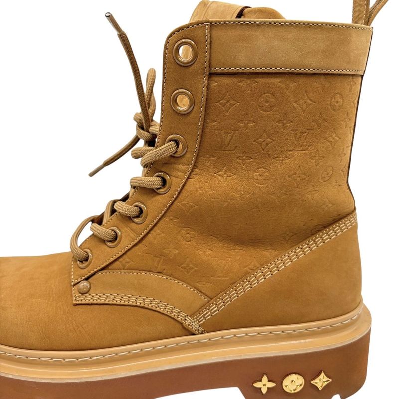 3151 Louis Vuitton Boots LV Ranger Ankle Boots Beige Monogram Men's Shoes Size