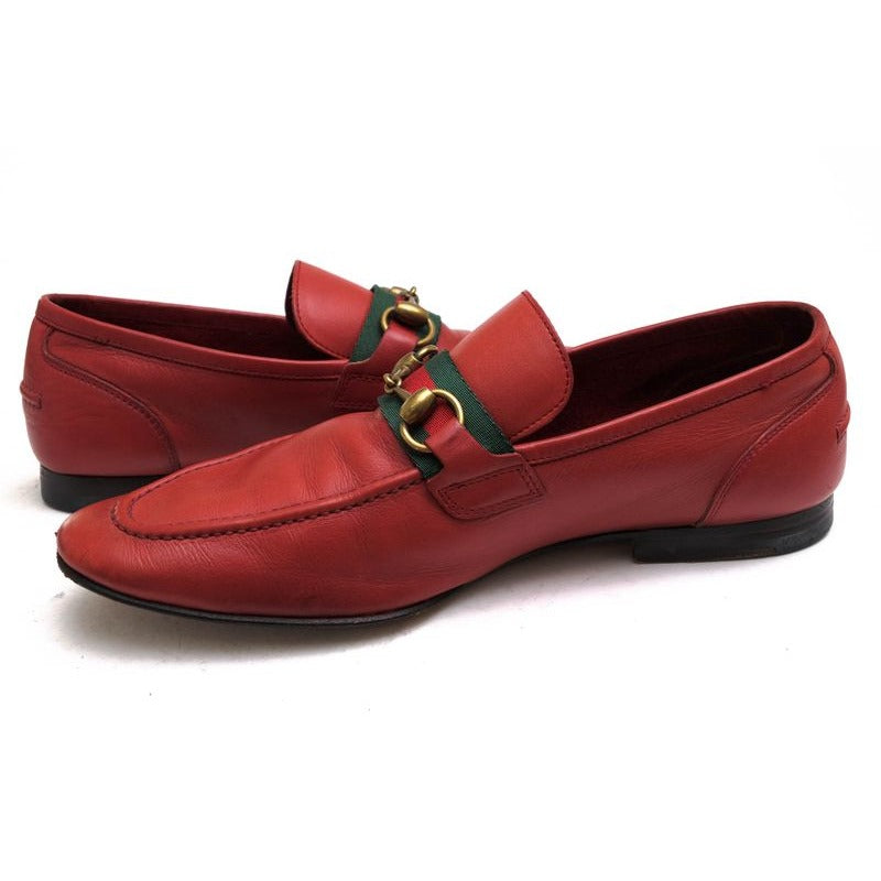 Gucci Bit Loafers Shoes Men Leather Red Sherry Line — view 3