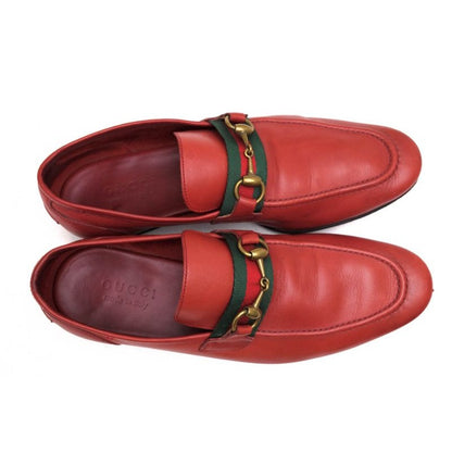 Gucci Bit Loafers Shoes Men Leather Red Sherry Line — view 5