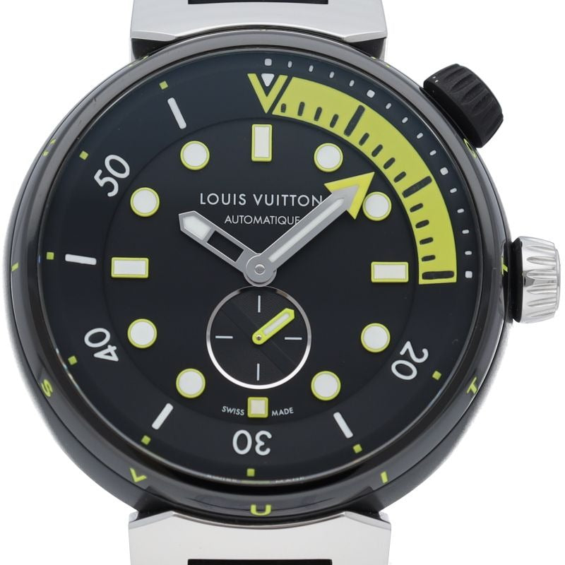 Louis Vuitton Tambour Street Diver Neon Black Watch Box SS
