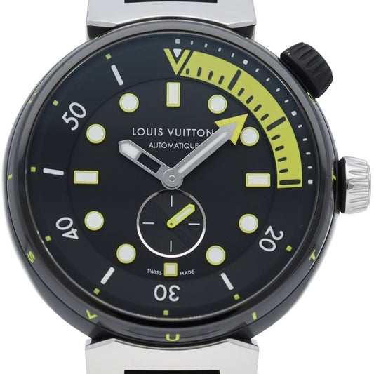 Louis Vuitton Tambour Street Diver Neon Black Watch Box SS
