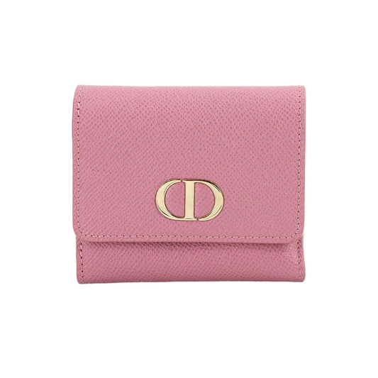Dior 30 Montaigne Compact Wallet Trifold Leather Pink