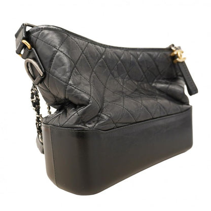 Chanel Shoulder Bag Gabrielle De Leather Black Gold/silver Hardware Women