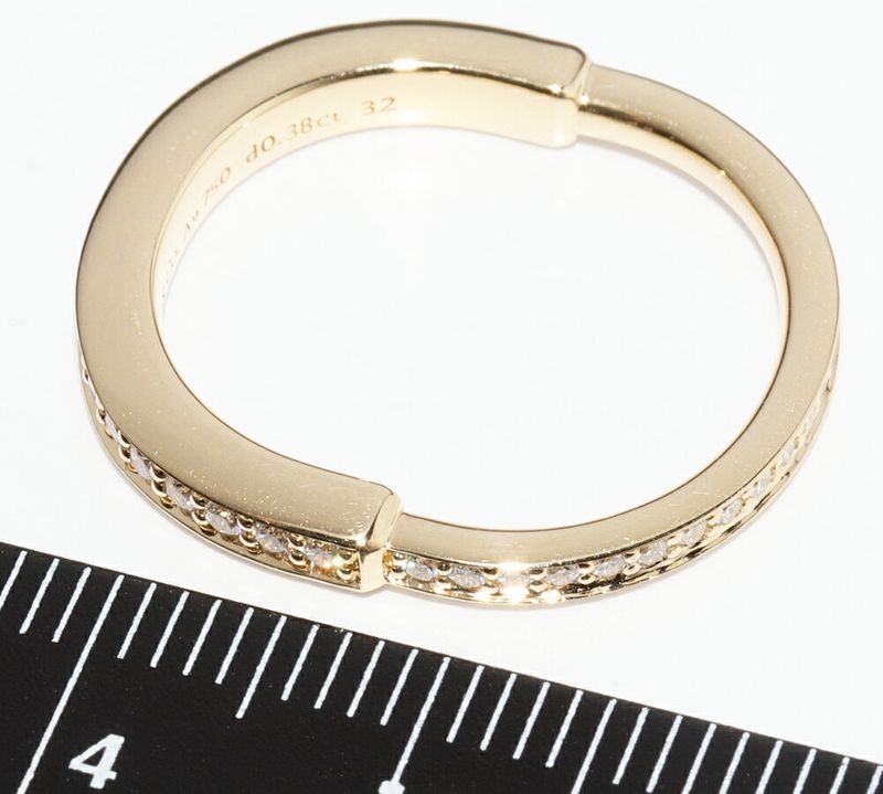 Tiffany & Co Ring 18K Yellow Gold Diamond 038ct Lock Ring Full Diamond