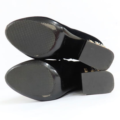 Louis Vuitton Century Line Ankle Boots Short Velvet Block Heel Studs