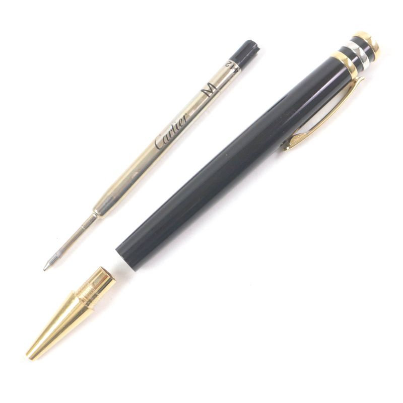 Cartier Trinity Twist Ballpoint Pen Black Gold Silver With Case