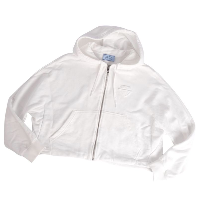 Prada 2023 Sweatshirt Hoodie Zip Up Crochet