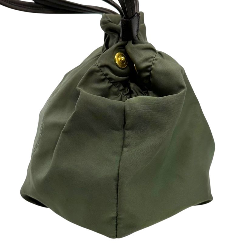 Prada Logo Nylon Draw String Tote Bag Logo Nylon Draw String Tote Bag Br4366