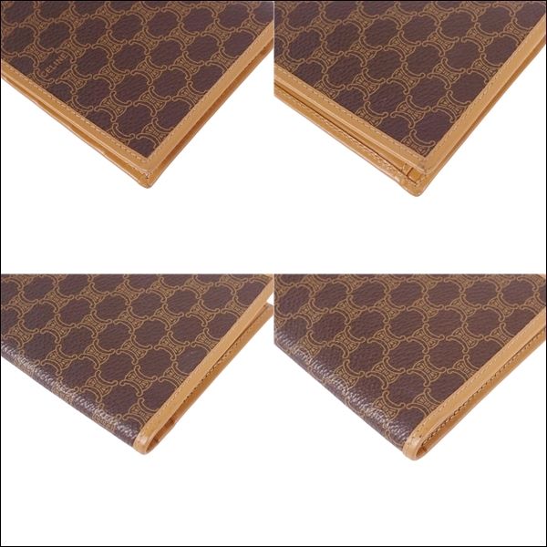 Vintage Celine Wallet Long Wallet Macadam Pattern Leather Women's Made In Italy