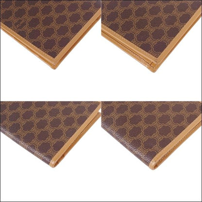 Vintage Celine Wallet Long Wallet Macadam Pattern Leather Women's Made In Italy