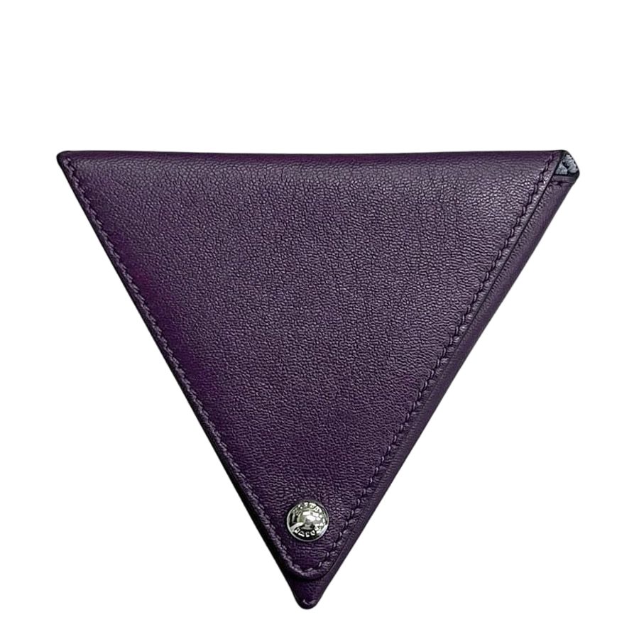 Loewe Coin Case Purple Purse Wallet Leather