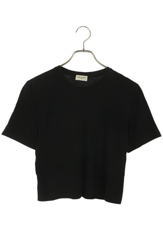 Saint Laurent Paris 693298 Y2zj2 Logo Embroidery Cropped T-shirt Women L