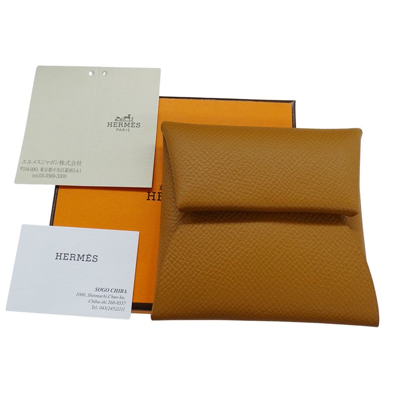 Hermes Wallet Women Men Brand Coin Case Bastia Vaux Epson Gold Silver Hardware