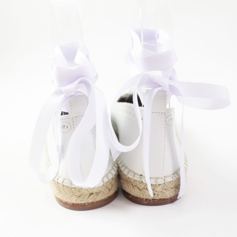 Hermes Guapa Chaine D'ancre Espadrilles Leather Shoes White 36 With Box And