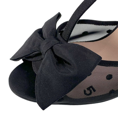 Chanel Ribbon Mesh Coco Mark Sandals