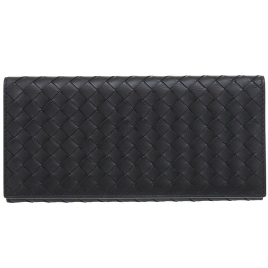 Bottega Veneta Intrecciato Leather Black Long Wallet Long Billfold Black 0926