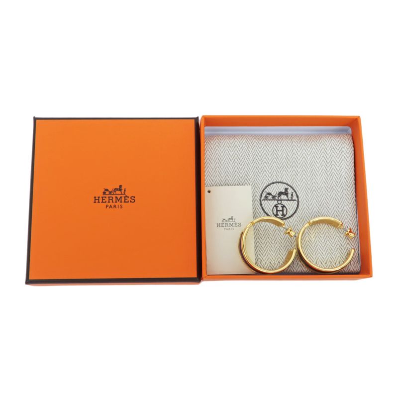Hermes Earrings Olympe Anemone Gold Hardware Purple Pair Of Accessories