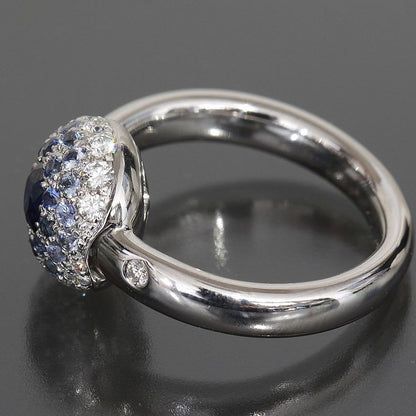 Chanel Sapphire Diamond Ring 18K White Gold 750 E0969