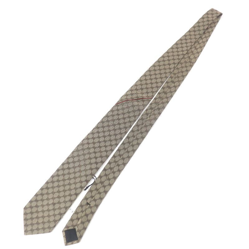 Gucci 221582 100% Silk GG Logo All-over Webline Tie Regular Tie Beige Made In