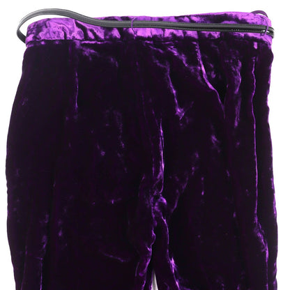 Gucci Bit Leather Belt Hem Shirt Ring Velour Long Pants Purple 36 — view 5