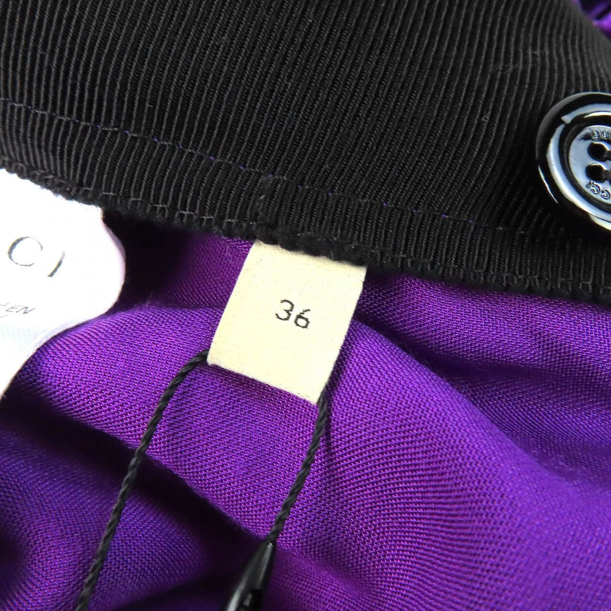 Gucci Bit Leather Belt Hem Shirt Ring Velour Long Pants Purple 36 — view 10