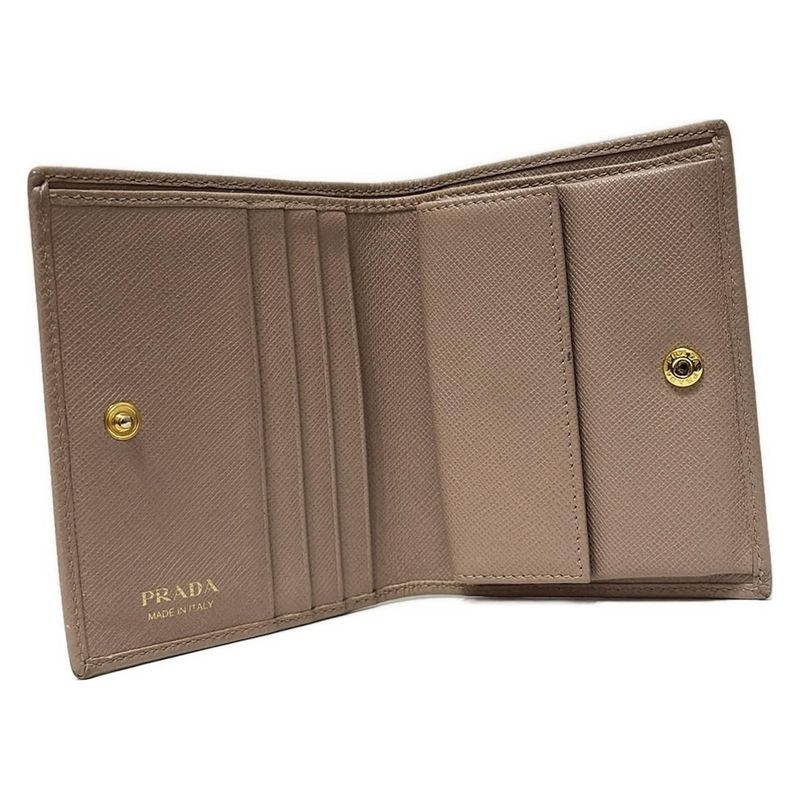 Prada Bifold Wallet - 1mv204 Beige Leather