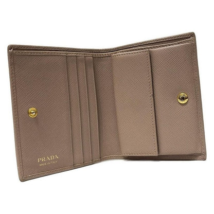 Prada Bifold Wallet - 1mv204 Beige Leather
