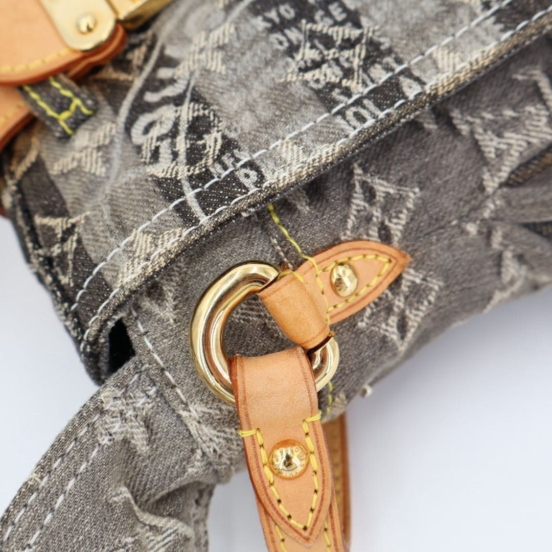 Louis Vuitton Patchwork Postie Messenger Bag Monogram Denim Gray — view 12