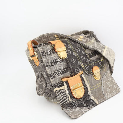 Louis Vuitton Patchwork Postie Messenger Bag Monogram Denim Gray — view 2