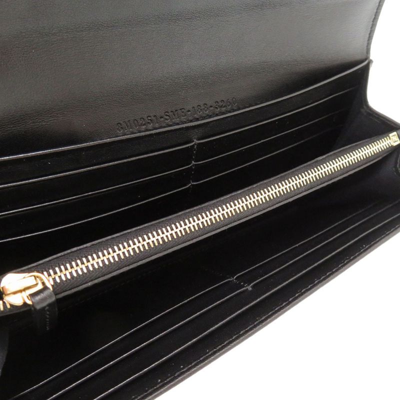 Fendi By The Way Continental 8m2051 Leather Black Long Wallet Black 2043 Fendi
