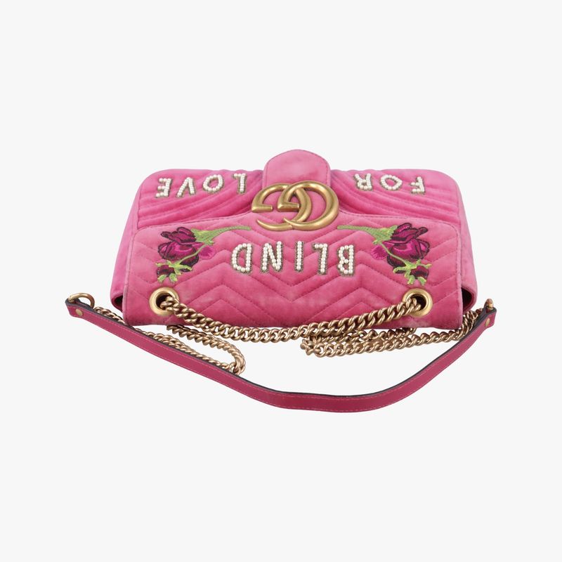 Guccigg Marmont Rose Red Velour 443496 D023409651